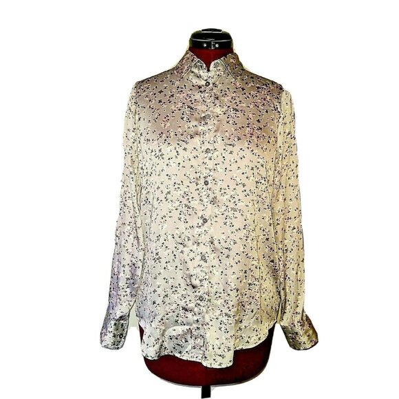 Banana Republic Dillon Shirt Women Print Long Sleeve Pleated Size XXS Fl… - Picture 1 of 6